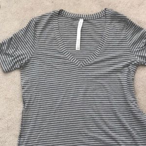 Lululemon love tee gray and white stripe
